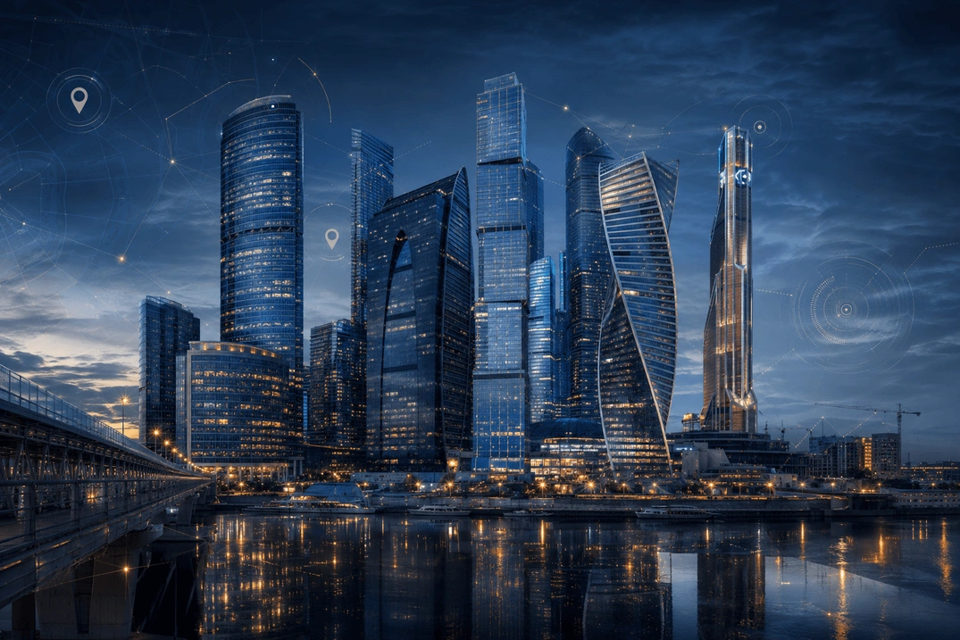 Башни Москва-Сити в информационном гиде Moscow City Guide
